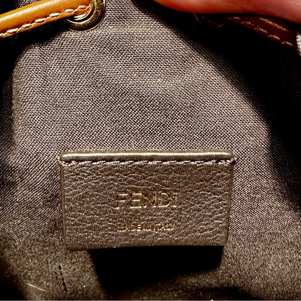 Fendi Mon Tresor Zucca Leather and Canvas Woven Bag - Picture 4 of 15